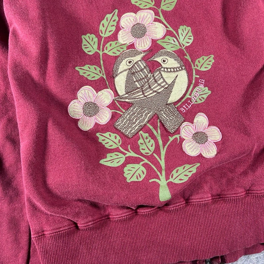 Billabong Hoodie Womens Small Red Embroidered Logo Zip Up Surf Casual Bird Y2k - Picture 9 of 9